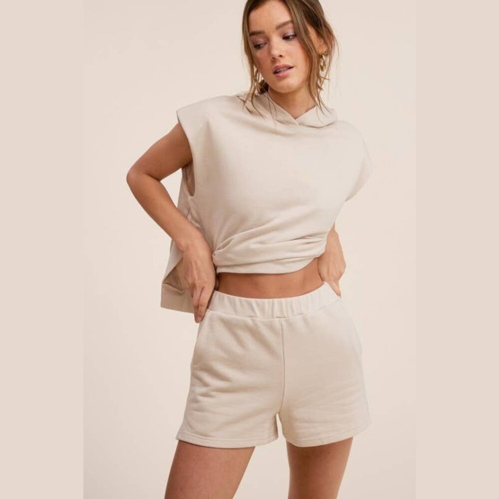 NEW! Hoodie Top & Shorts Matching Set